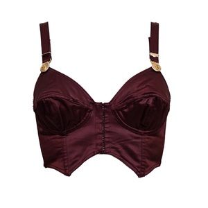 Jean Paul Gaultier Junior Burgundy Dollar Sign Bustier Top